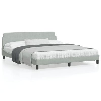 Bedframe "Dover" 180x200 cm fluweel lichtgrijs