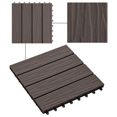 Terrastegels diep relif 30x30 cm 1 m HKC donkerbruin 11 st - thumbnail