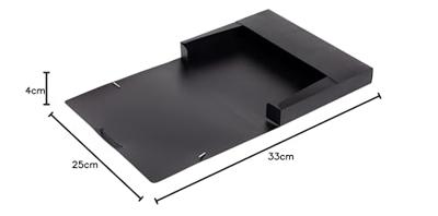 Oxford Urban elastobox uit PP, formaat 24 x 32 cm, rug van 4 cm, zwart