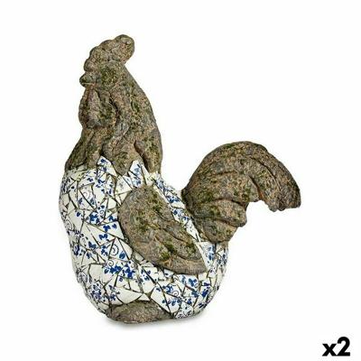 Decoratief tuinfiguur Ibergarden Polyresin Haan 22,5 x 46 x 41,5 cm (2 Stuks)