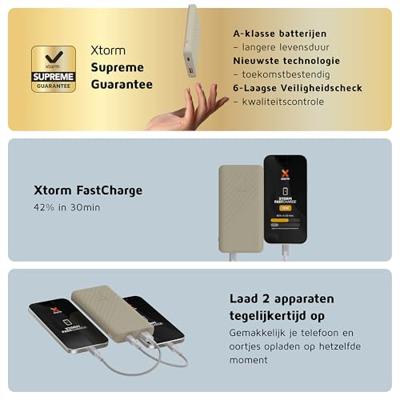 Xtorm Go2 Power Pack 10000 mAh Powerbank Beige - thumbnail