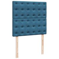 Boxspring met matras fluweel donkerblauw 90x190 cm - thumbnail