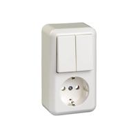 ELSO AP-combi-serieschakelaar 388504 10/16A CONTURA zuiver wit Wit 1 stuk(s) - thumbnail