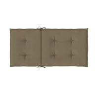 Stoelkussens 6 st lage rug 100x50x4 cm stof gemleerd taupe - thumbnail