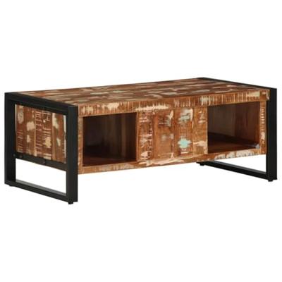 Salontafel 90x50x36 cm massief gerecycled hout meerkleurig