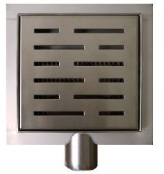 Wiesbaden 3e generatie doucheput met flens en zijuitlaat 15 x 15 cm RVS