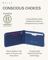 Mujjo Magsafe lederen card portomonee stand - Monaco Blue - thumbnail