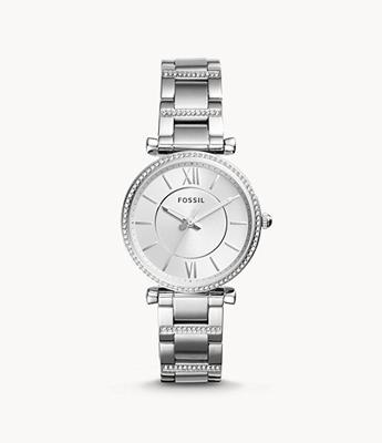 Fossil Horloge Carlie staal 35 mm zilverkleurig ES4341 Fossil Horloge Carlie staal 35 mm zilverkleurig ES4341