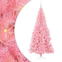 VidaXL Kerstboom met 300 led met standaard roze 210 cm pvc - thumbnail