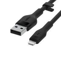 Belkin BoostCharge Flex siliconen USB Type A/Lightning-kabel (3 m), MFi-gecertificeerde laadkabel voor iPhone 14/14 Plus, 13, 12, Pro, Max, mini, SE, iPad en meer – Zwart - thumbnail