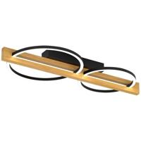 ECO-Light 9330-PL2 NERO TOVAK LED-plafondlamp LED 28 W Zwart, Hout - thumbnail