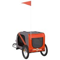 Hondenfietstrailer oxford stof en ijzer oranje en zwart - thumbnail