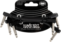 Ernie Ball EEB 6443 Flex patch cable 7.5 cm, Zwart 3-pack - thumbnail