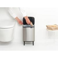Brabantia Bo hi afvalemmer 7 liter met kunststof binnenemmer matt steel fingerprint proof - thumbnail