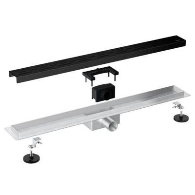 Adema Ralo douchegoot - 90cm - geperforeerd rooster - vloerflens - zwart mat SW679911/SW679932 Adema Ralo douchegoot - 90cm - geperforeerd rooster - vloerflens - zwart mat SW679911/SW679932