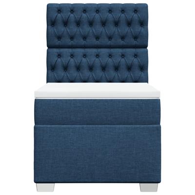 Boxspring met matras stof blauw 100x200 cm