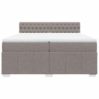 Boxspring met matras stof taupe 200x200 cm