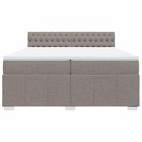 Boxspring met matras stof taupe 200x200 cm - thumbnail