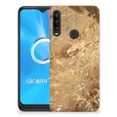 Alcatel 1SE (2020) TPU Siliconen Hoesje Marmer Creme