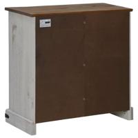 Dressoir HALDEN met schuifdeur 80x40x80 cm massief hout wit - thumbnail