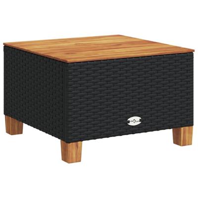 8-delige Loungeset met kussens poly rattan zwart - thumbnail