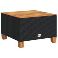 7-delige Loungeset met kussens poly rattan zwart - thumbnail