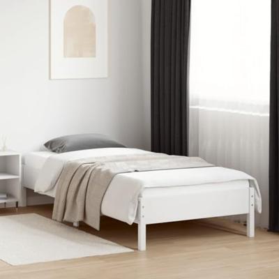 Bedframe massief grenenhout wit 90x200 cm