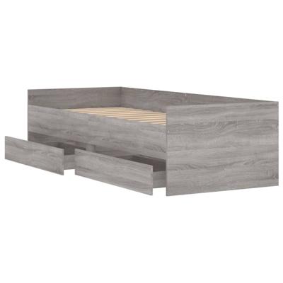 Bedframe met lades grijs sonoma eikenkleurig 90x190 cm - thumbnail