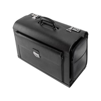 Juscha JU-45057 Pilotenkoffer Alassio Verona Echt Leer Zwart