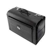 Juscha JU-45057 Pilotenkoffer Alassio Verona Echt Leer Zwart - thumbnail