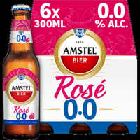 Amstel Bier Rose 0.0 Flessen 6 x 300 ml bij Jumbo - thumbnail