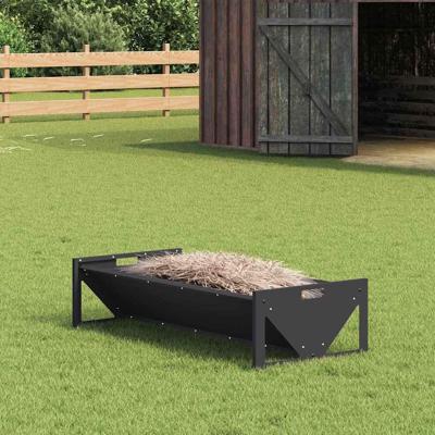 VidaXL Voederbak voor vee zwart 108 x 50 x 28 cm koudgewalst staal