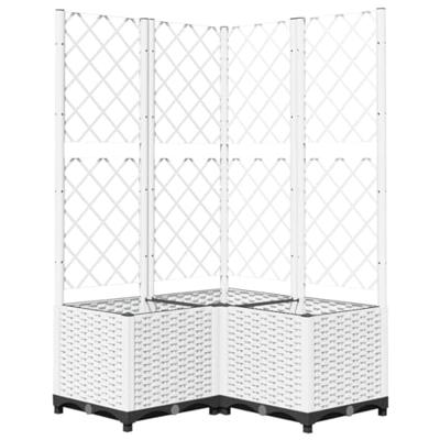 VidaXL Plantenbak met latwerk 80x80x136 cm polypropeen wit