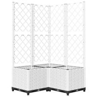 VidaXL Plantenbak met latwerk 80x80x136 cm polypropeen wit - thumbnail