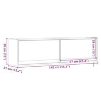 Tv-wandmeubel met LED-verlichting 140x31x38 cm wit - thumbnail