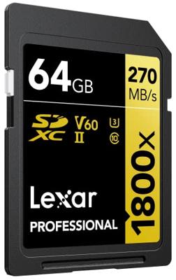 Lexar Professional SDXC 64GB BL 1800X UHS-II V60 Gold