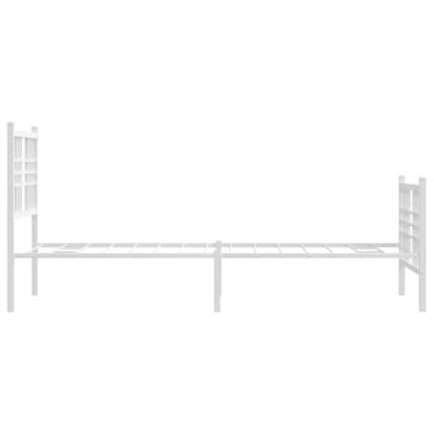 Bedframe met hoofd- en voeteneinde metaal wit 80x200 cm Bedframe met hoofd- en voeteneinde metaal wit 80x200 cm