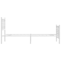 Bedframe met hoofd- en voeteneinde metaal wit 80x200 cm - thumbnail
