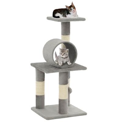 VidaXL Kattenkrabpaal met sisal krabpalen 65 cm grijs