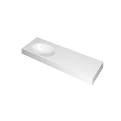 INK Smooth Wastafel Polystone Links Zonder Kraangat - 1400x450x90 mm - Glans Wit