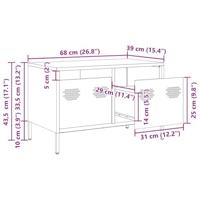 Tv-meubel 68x39x43,5 cm koudgewalst staal wit - thumbnail