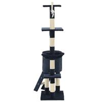 Kattenkrabpaal met sisal krabpalen 138 cm donkerblauw - thumbnail