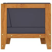 Hoekbank sectioneel met donkergrijze kussens acaciahout - thumbnail