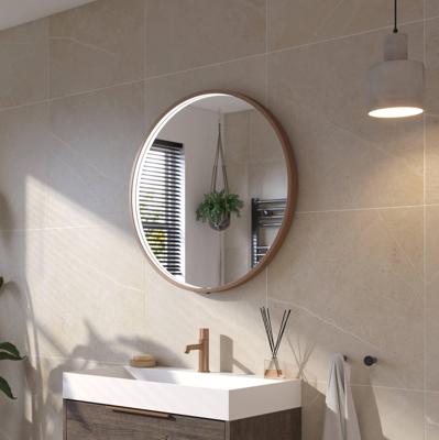 Ben Callisto ronde spiegel met LED verlichting en anti-condens Ø80cm geborsteld koper