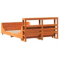 Bedframe zonder matras massief grenenhout wasbruin 120x200 cm - thumbnail