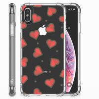 Apple iPhone X | Xs Doorzichtige Silicone Hoesje Hearts - thumbnail