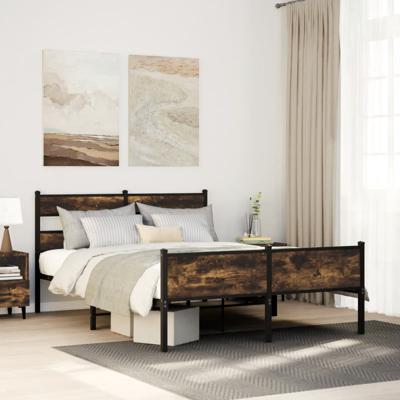 Bedframe zonder matras metaal gerookt eikenkleurig 180x200 cm