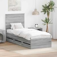 Bedframe met lade Grijs Sonoma 75 x 190 cm Ingenieurshout - thumbnail