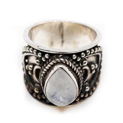 Edelsteen Ring Maansteen 925 Zilver "Verzera" (Maat 19)