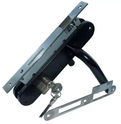 Eurofix deurslot-set PC85 zwart kruk/schild ovaal voor- en sluitplaat RVS Eurofix - Eurofix